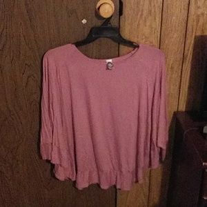 A dark pink blouse
